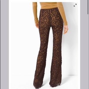 MK COLLECTION Floral Lace Flared Trousers